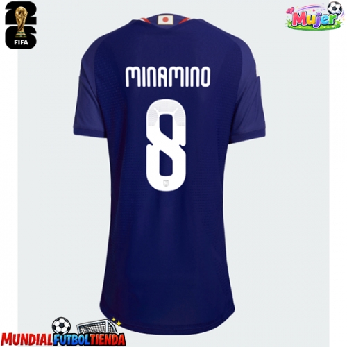 Camiseta Japón Takumi Minamino #8 Primera Equipación Replica Mundial 2026 para mujer mangas cortas